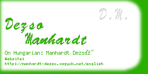 dezso manhardt business card